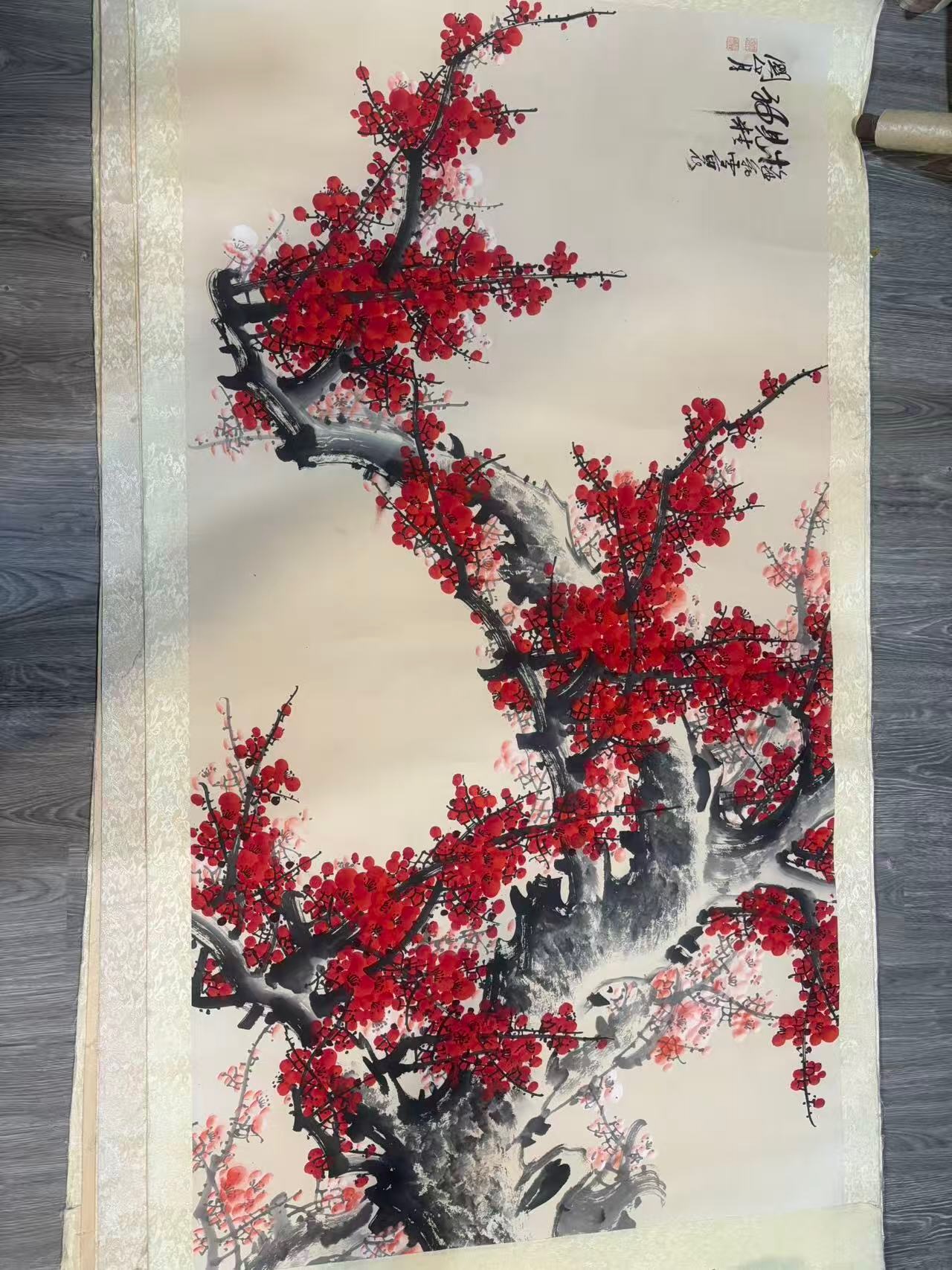 紅梅立軸